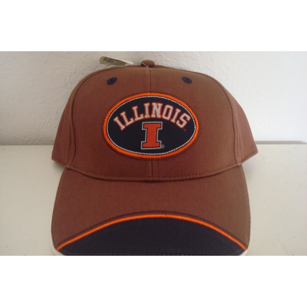 ILLINOIS ILLINI STRAPBACK DEADSTOCK HAT CAP VINTAGE D3